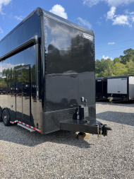 New 2025 Haulmark 24' EDGE ALUMINUM Stacker Race Trailer, Blackout Package, Premium Escape Door