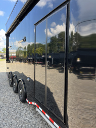 New 2025 Haulmark 24' EDGE ALUMINUM Stacker Race Trailer, Blackout Package, Premium Escape Door