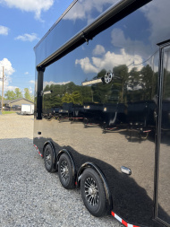 New 2025 Haulmark 24' EDGE ALUMINUM Stacker Race Trailer, Blackout Package, Premium Escape Door