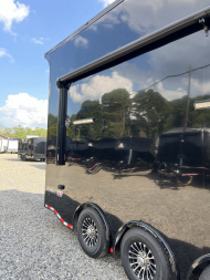 New 2025 Haulmark 24' EDGE ALUMINUM Stacker Race Trailer, Blackout Package, Premium Escape Door