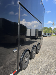 New 2025 Haulmark 24' EDGE ALUMINUM Stacker Race Trailer, Blackout Package, Premium Escape Door