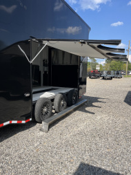 New 2025 Haulmark 24' EDGE ALUMINUM Stacker Race Trailer, Blackout Package, Premium Escape Door