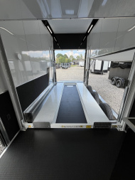 New 2025 Haulmark 24' EDGE ALUMINUM Stacker Race Trailer, Blackout Package, Premium Escape Door