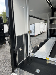 New 2025 Haulmark 24' EDGE ALUMINUM Stacker Race Trailer, Blackout Package, Premium Escape Door