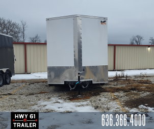 New 2024 Quality Cargo Enclosed Trailer 7x16 TA, 7' Interior Height, 35K Axles,  White