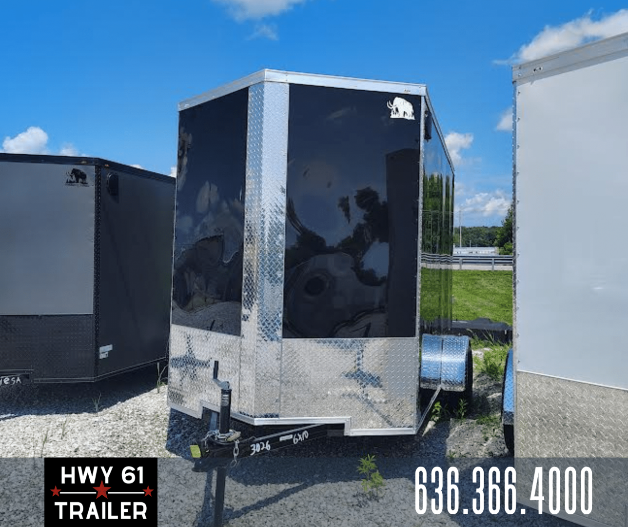 New 2025 Mammoth Cargo 6x10 SA Enclosed Trailer, 6'3" Interior Height, 35K Axle, .080 Polycore Exterior, Black