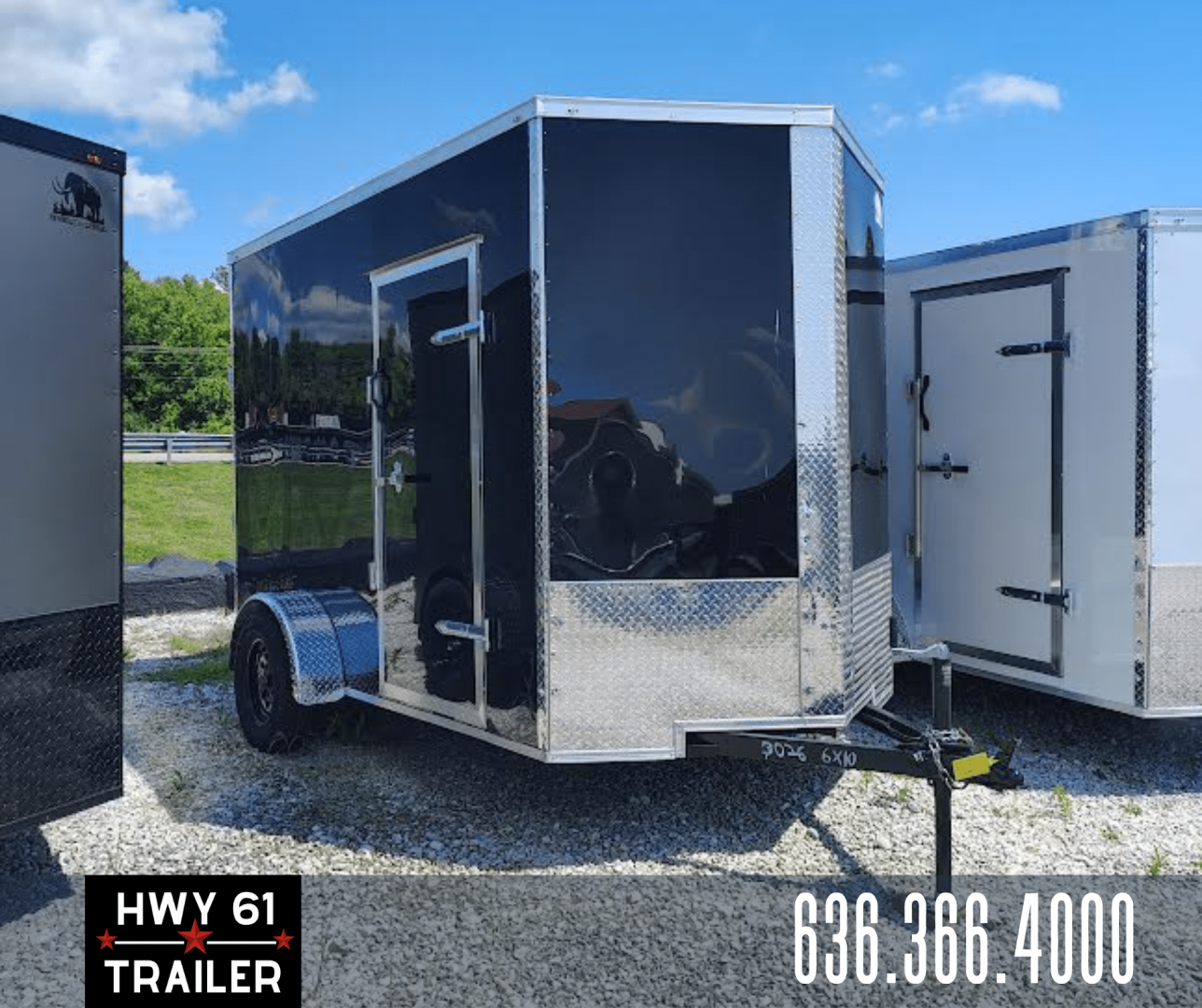 New 2025 Mammoth Cargo 6x10 SA Enclosed Trailer, 6'3" Interior Height, 35K Axle, .080 Polycore Exterior, Black