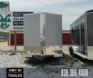 New 2025 Mammoth Cargo 7x14 TA Enclosed Trailer, 7' Interior Height, 35K Axles, .080 Polycore Exterior, Silver