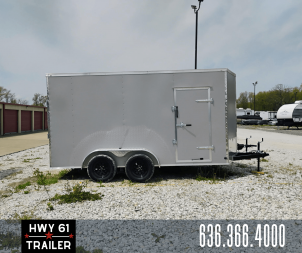 New 2025 Mammoth Cargo 7x14 TA Enclosed Trailer, 7' Interior Height, 35K Axles, .080 Polycore Exterior, Silver