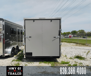 New 2025 Mammoth Cargo 7x14 TA Enclosed Trailer, 7' Interior Height, 35K Axles, .080 Polycore Exterior, Silver