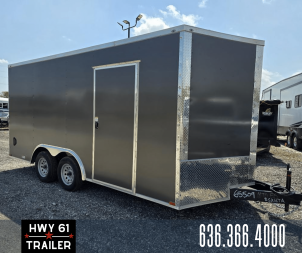 New 2025 Quality Cargo 8.5x16 TA Enclosed Trailer,  35K Axles, 7' Interior Height, .080 Polycore, Charcoal