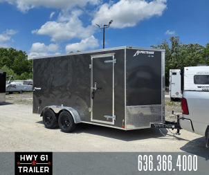 New 2025 Homesteader 7X14 TA Enclosed Trailer, 35K Axles,  6'5  Interior Height, .030 Exterior, Intrepid package, Gray