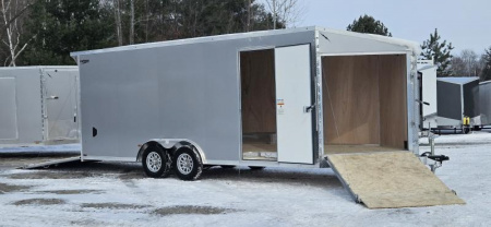 New 8 X 24 SNOWMOBILE SIDE BY SIDE ENCLOSED POLYCOR EXTERIOR 2025 LIGHTNING