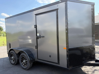 New 6X12 Charcoal Gray Blackout Enclosed Trailer | Polycore