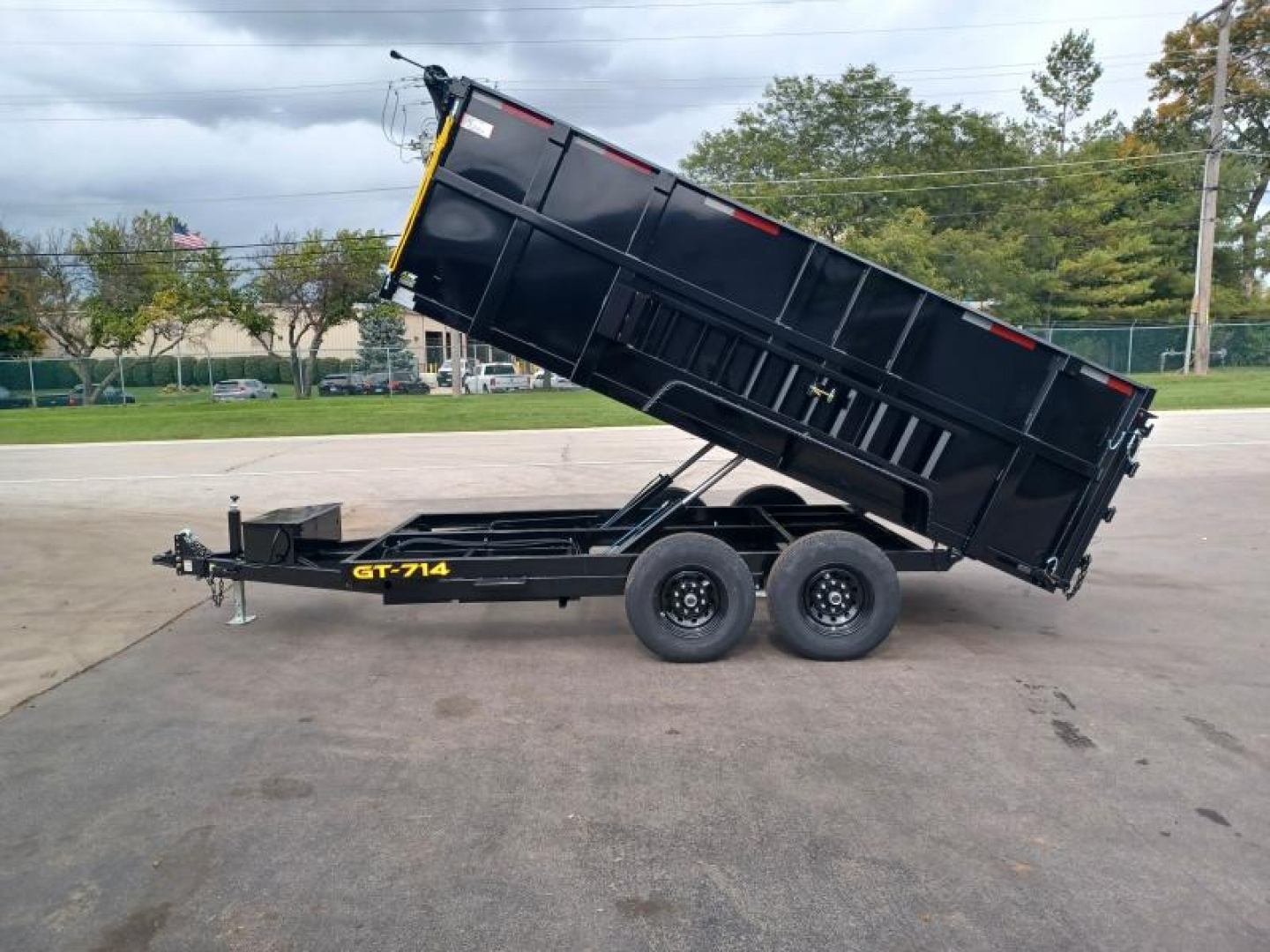 New 7'X14' HIGH SIDE DUMP TRAILER WITH TARP KIT & CHARGER