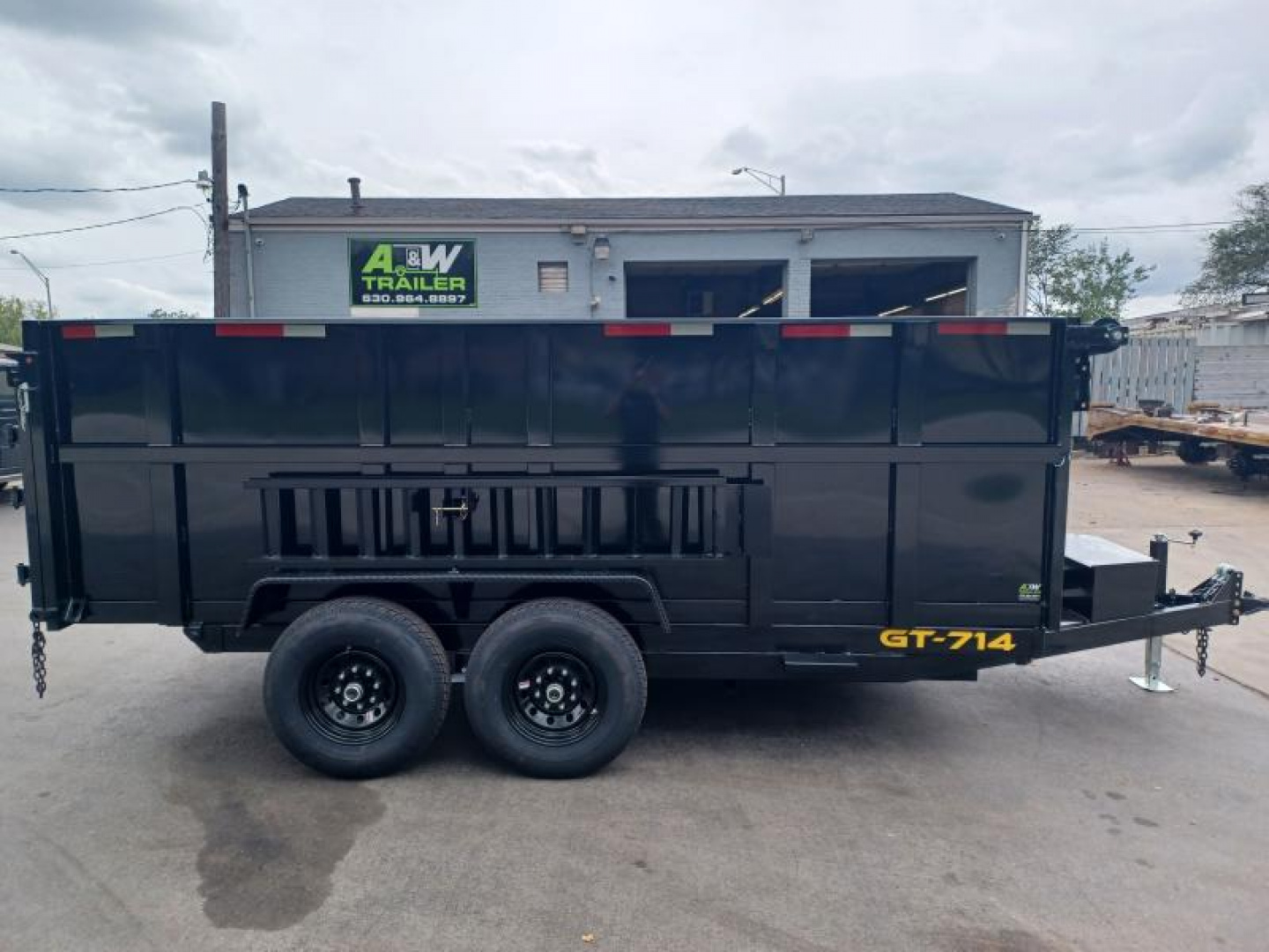 New 7'X14' HIGH SIDE DUMP TRAILER WITH TARP KIT & CHARGER