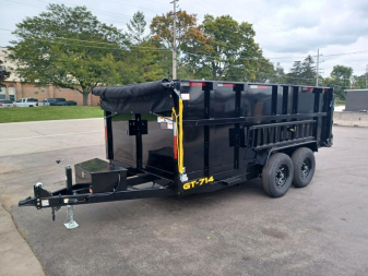 New 7'X14' HIGH SIDE DUMP TRAILER WITH TARP KIT & CHARGER