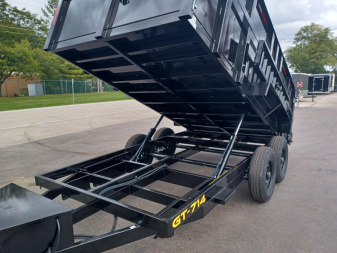 New 7'X14' HIGH SIDE DUMP TRAILER WITH TARP KIT & CHARGER
