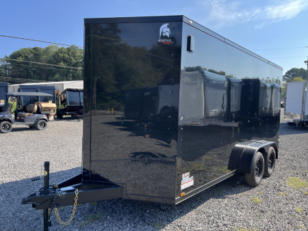 New 2026 Spartan 7X16 Enclosed Trailer, 7K GVWR, Preferred Package, Polycor, Blackout