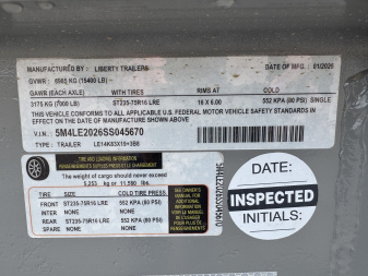 New 2025 Liberty LE14K 22' Equipment Trailer