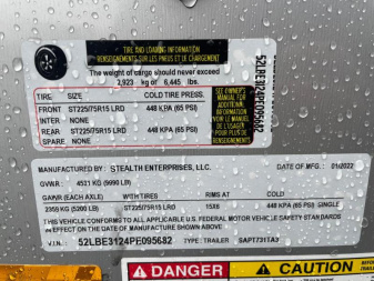 New 2023 Stealth Trailers 7x31 (26+V) Snowmobile Trailer