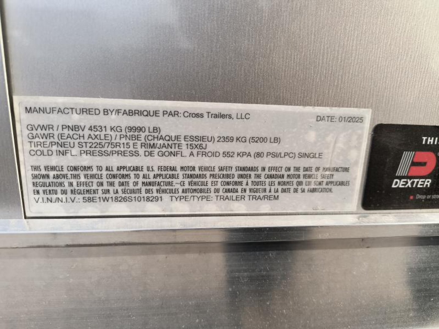 New 2025 Cross Trailers 8.5X18 10K BARN DOOR Cargo / Enclosed Trailer