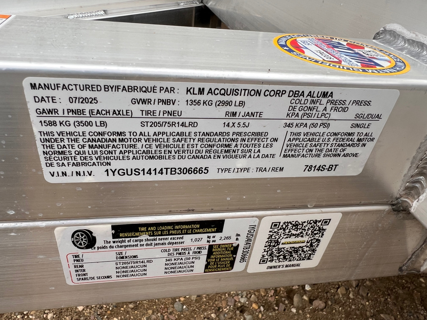 New 2026 Aluma 7814S BT 3k Utility Trailer