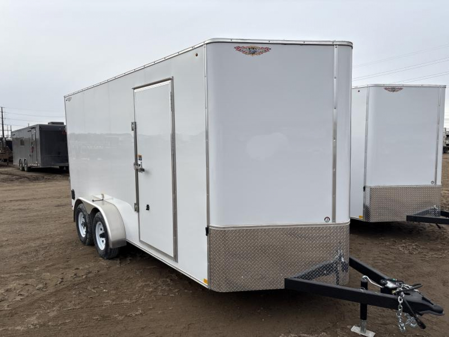 New 2025 H&H Trailer 7x16 Flat Top V-Nose Enclosed Cargo Trailer 5K AXLES