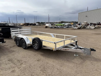 New 2025 H and H Trailer 82x16 Aluminum Rail Side Utility Trailer  7K Tandem