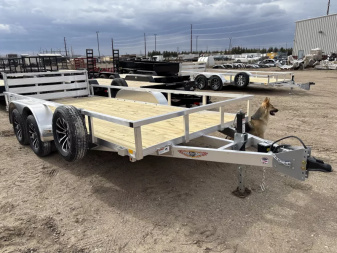 New 2025 H and H Trailer 82x16 Aluminum Rail Side Utility Trailer  7K Tandem