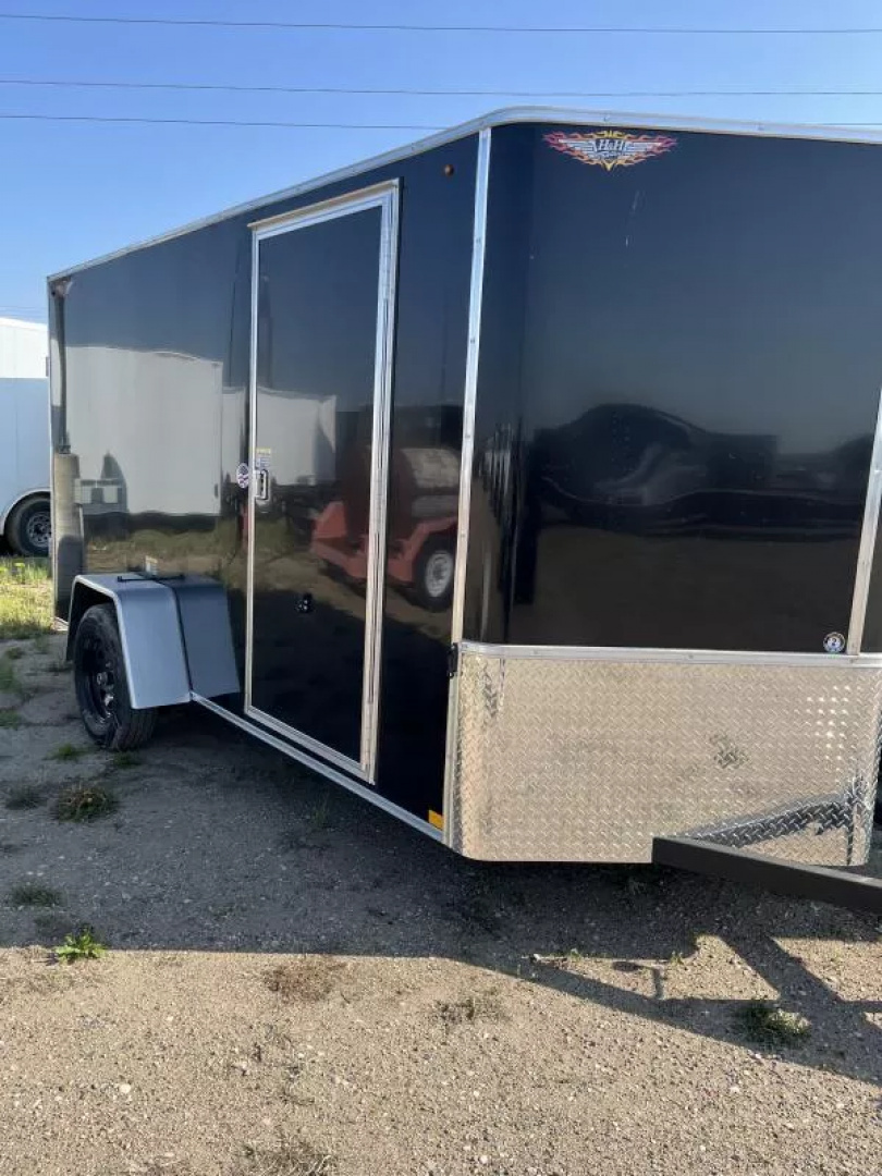 New 2025 H and H Trailer 6x12 HH Series Flat Top V-Nose Enclosed Cargo Trailer  3K Idler