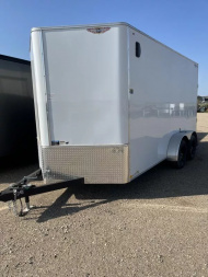 New 2025 H and H Trailer 7x14 HH Series Flat Top V-Nose Enclosed Cargo Trailer  7K Tandem