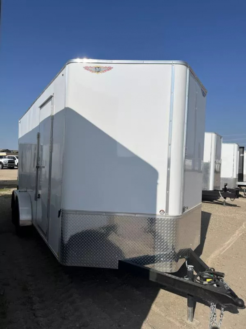 New 2025 H and H Trailer 7x16 HH Series Flat Top V-Nose Enclosed Cargo Trailer  7K Tandem