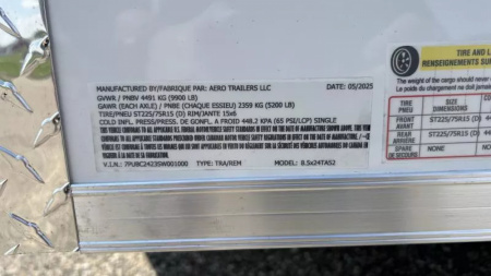 New 2025 Aero Trailers 8.5X24TA52 Cargo / Enclosed Trailer