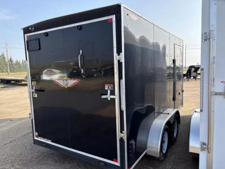 New 2025 H and H Trailer 7x14 HH Series Flat Top V-Nose Enclosed Cargo Trailer  7K Tandem