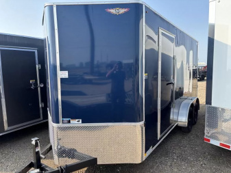 New 2025 H and H Trailer 7x16 HH Series Flat Top V-Nose Enclosed Cargo Trailer  7K Tandem