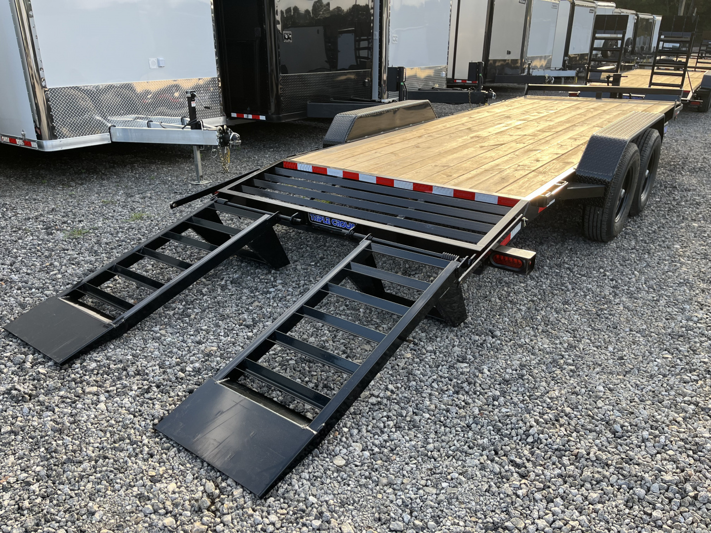 New 2026 Triple Crown 7x20 Heavy Duty Equipment Trailer, 5' Ramps, 14K GVWR