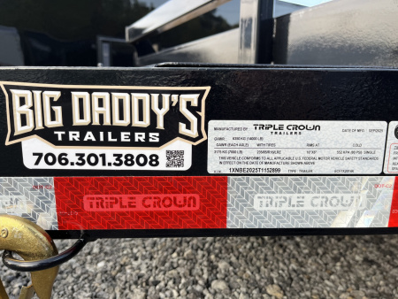 New 2026 Triple Crown 7x20 Heavy Duty Equipment Trailer, 5' Ramps, 14K GVWR