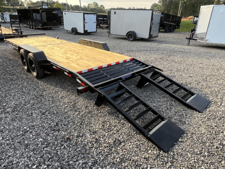 New 2026 Triple Crown 7x24 Heavy Duty Equipment Trailer, 5' Ramps, 14K GVWR