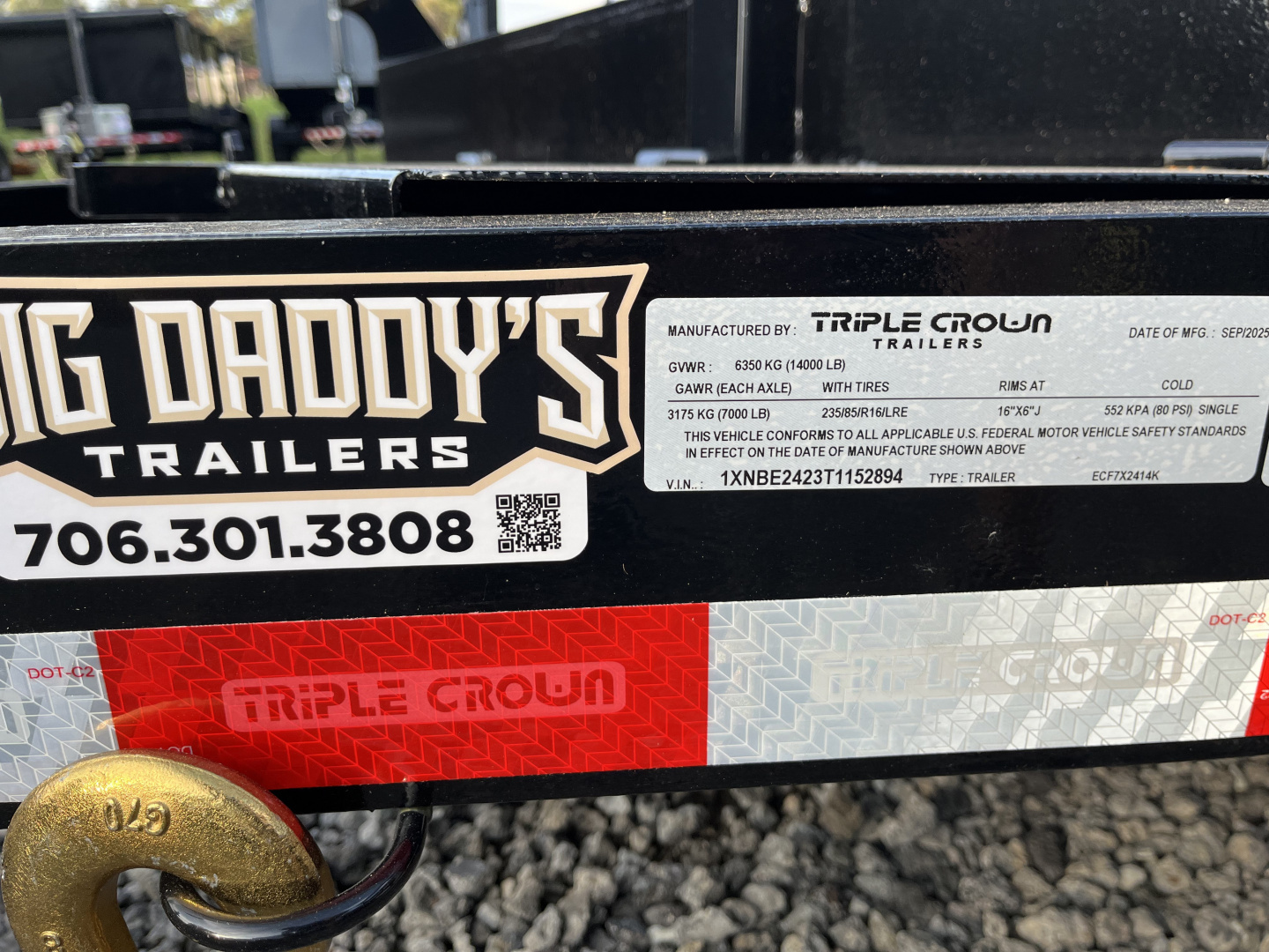 New 2026 Triple Crown 7x20 Heavy Duty Equipment Trailer, 5' Ramps, 14K GVWR