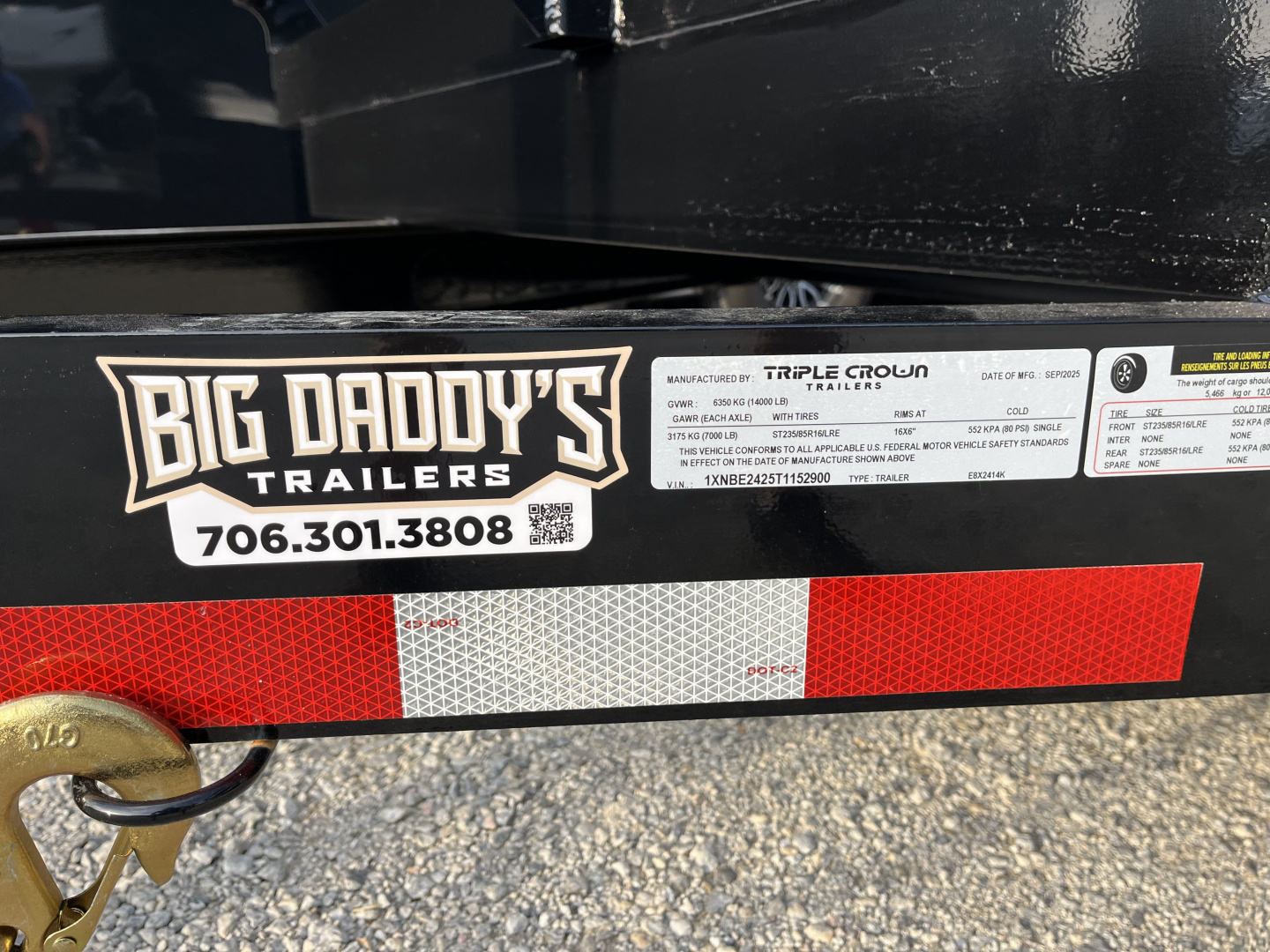 New 2026 Triple Crown Trailers 8.5x24 Deckover Equipment Trailer, 4' Dovetail, 14K GVWR