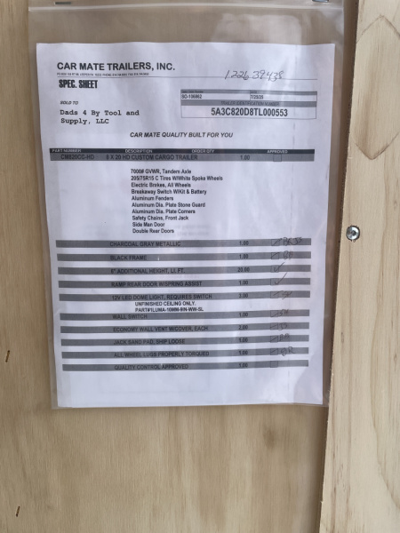 New 2026 CAR MATE TRAILERS CM820CC-HD Cargo / Enclosed Trailer