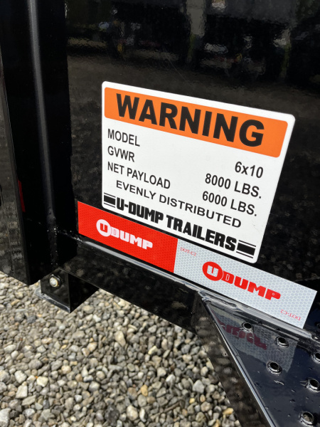 New 2026 U-Dump 6X10 With 31''Sides, Pro-Lite Low-Profile Dump Trailer, 8K GVWR, Tarp & Roller,