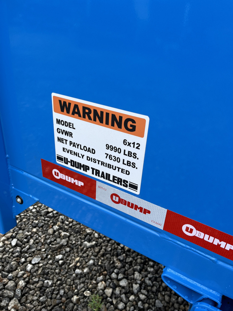 New 2026 U-Dump 6X12 With 31" Sides, Pro-Lite Low-Profile Dump Trailer, 10K GVWR, Tarp & Roller, Slide-Out Ramps