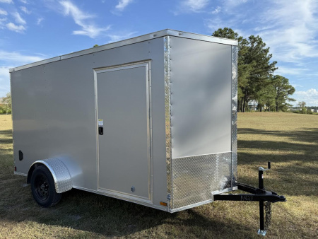 New 6x12 Single Axle Silver Enclosed Cargo Trailer | Titanium Cargo