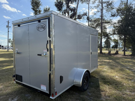 New 6x12 Single Axle Silver Enclosed Cargo Trailer | Titanium Cargo