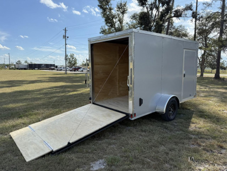 New 6x12 Single Axle Silver Enclosed Cargo Trailer | Titanium Cargo