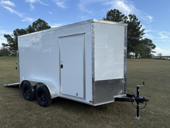 New 6x12 Tandem Axle White Enclosed Trailer | Titanium Cargo Trailer