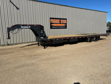 New 2026 Diamond C Trailers 35' FMAX212DT Gooseneck Hydraulic Tail Flatbed Trailer