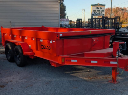 New $10,595.00 2025 Delco Trailers 83X14 LP ORANGE 14K  Dump Trailer